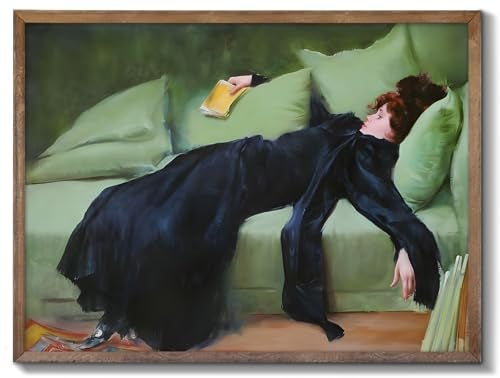 XOCUUI Vintage Unframed Wall Art, Moody Wall Decor Decadent Young Woman After the Dance Victorian Canvas Paintings, Vintage Wall Decor for Bedroom Living Room Home Office Classical Bathroom Decor Wall Art (8"x10") - Image 1