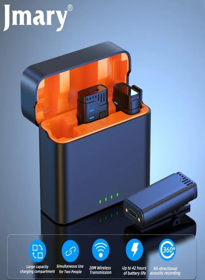 Jmary MW16 3in1 Plug Play Lapel Lavalier Mic Wireless Microphone for Mobile Camera for Video Recording, Interview, Vlogging - Image 1