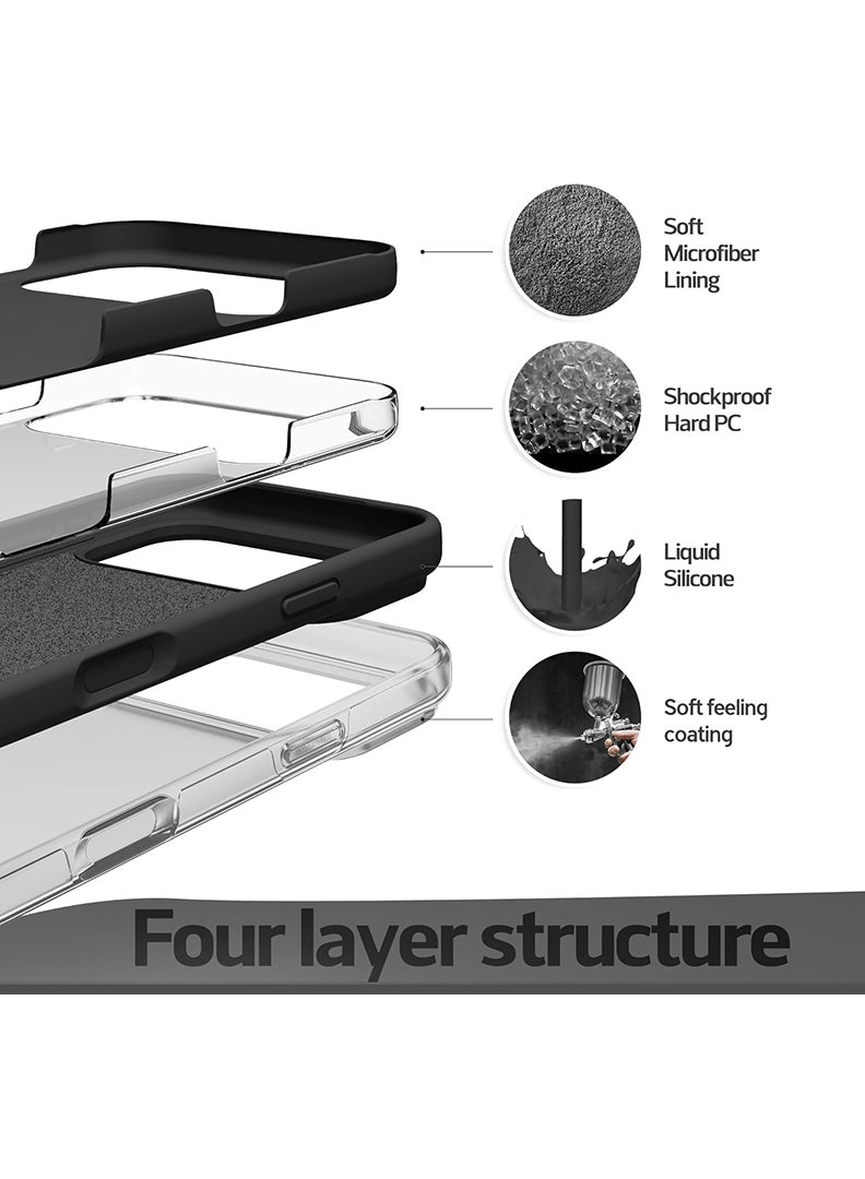 Case Up غطاء سيليكون سائل ناعم متميز لأبل آيفون 17 برو ماكس 2025 - أسود - Image 2