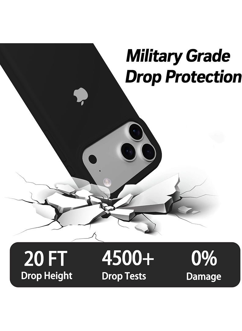 Case Up غطاء سيليكون سائل ناعم متميز لأبل آيفون 17 برو ماكس 2025 - أسود - Image 3