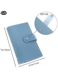 Excefore Business Card Holder, PU Leather Credit Cards Protector Business Card Book Case Organization Binder Name ID Card Holder for Men & Women, Up to 96 Cards Capacity (Blue)  - Image 4