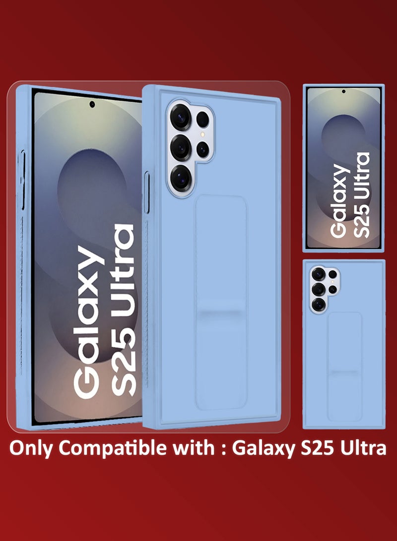 CATANES (for Samsung Galaxy S25 Ultra) Case Premium PU Leather with Stand Function, Shockproof and Anti Scratch Finger Grip Case Cover / Light Blue - Image 3