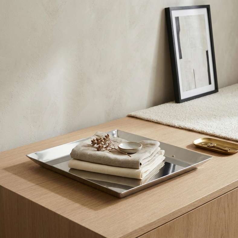 Pan Home Bijou Steel Decor Tray 15x15cm-Silver - 112BIX9900013 - Image 1