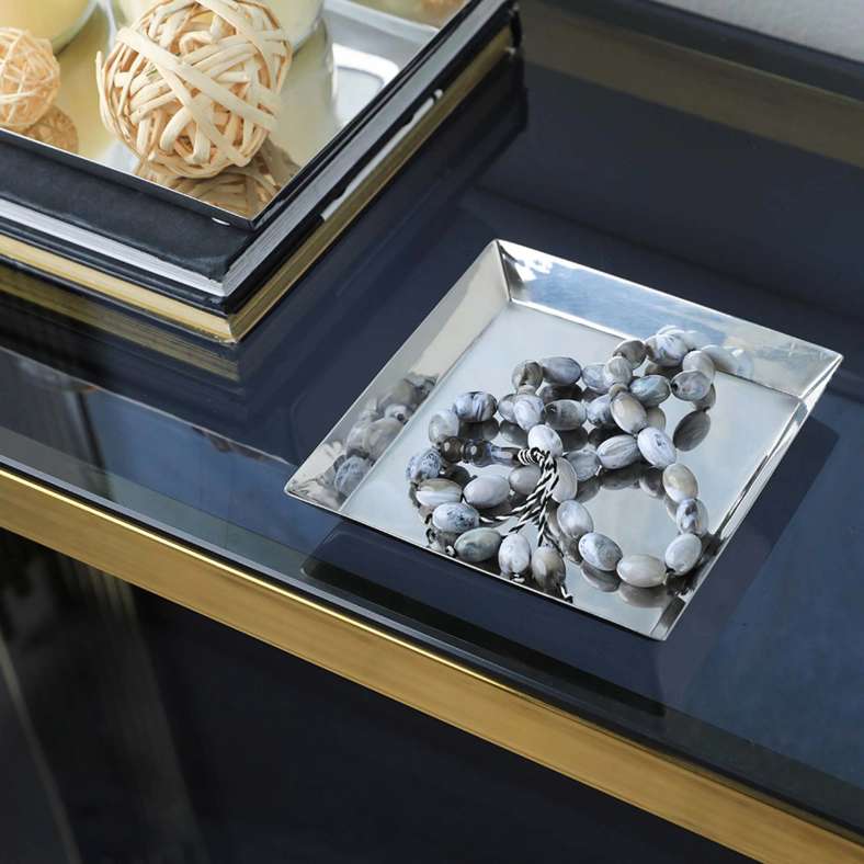 Pan Home Bijou Steel Decor Tray 15x15cm-Silver - 112BIX9900013 - Image 2