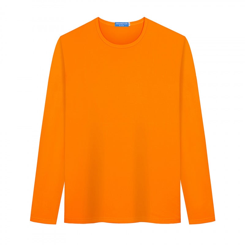 200G Modal Long Sleeve Crewneck Solid Color T-Shirt Diy Printed Personality Po Couple Printed Picture Not Pilling Advertising Shirt - Image 1