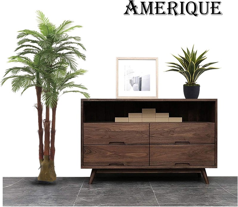 AMERIQUE AMERIQUE AMPHP6FTPK2 Pair Gorgeous  Unique 6 Feet Triple Trunk Phoenix Palm Artificial Plant Tree Real Touch Technology with UV Protection Super Quality 6 Each Emerald Green 2  - Image 2