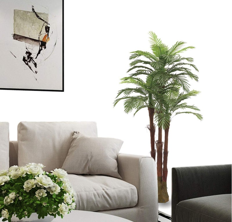AMERIQUE AMERIQUE AMPHP6FTPK2 Pair Gorgeous  Unique 6 Feet Triple Trunk Phoenix Palm Artificial Plant Tree Real Touch Technology with UV Protection Super Quality 6 Each Emerald Green 2  - Image 3