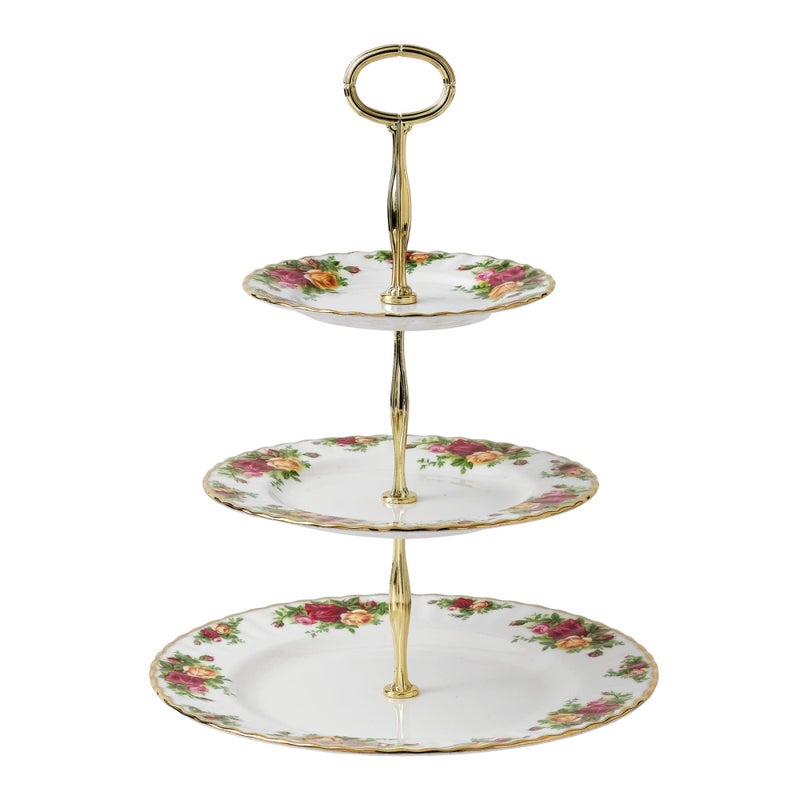 ROYAL ALBERT Royal Albert Old Country Roses Cake Stand ThreeTier 