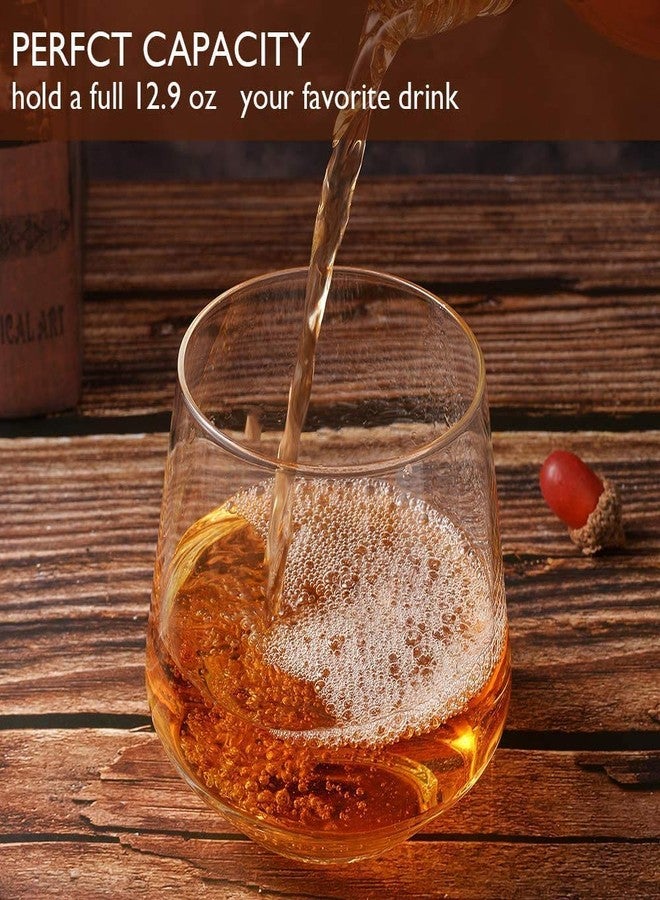 VILON Italian Premium Whiskey Glasses Set of 6 | 370ML Old Fashioned Scotch Glass | Imported Tumblers for Bourbon Wine Cognac Cocktail | Best Gift for Whisky Lovers (VIVOCI 370ML) - Image 4