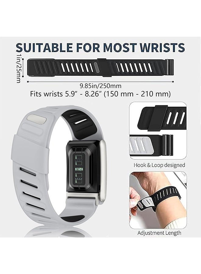O Ozone Silicone Sport Band for Whoop 5.0 & MG Band|Adjustable,Waterproof Replacement Wrist Strap for Men & Women |Comfortable & Durable Fitness Bands- Grey - Image 2