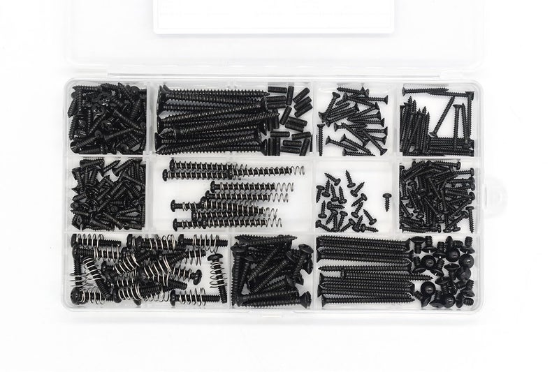 Vencetmat Guitar Screws Kit,304 Stainless Steel, #2#3#4#6#8 fit Fender & Gibson Pickguard, for Neck Plate Tuning Humbucker SingleCoil Pickup TrussRod Cover Bridge Selector Switch (Stainless Steel Black Coated) - Image 2
