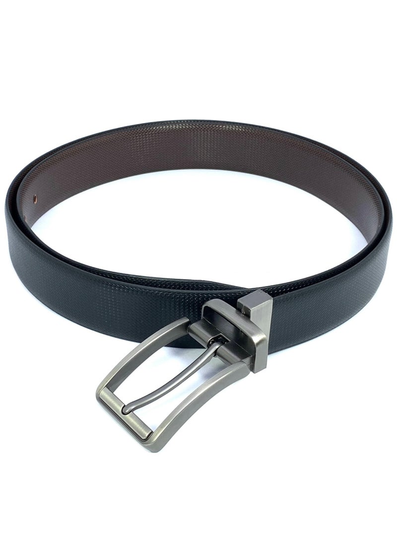 FOCUS Focus Faux Leather Reversible Belt for Men Stylish Formal Belt with Adjustable Buckle – Black & Brown Men's Belt for Formal Wear, Trouser Belt, Gifts for Men  - Image 4