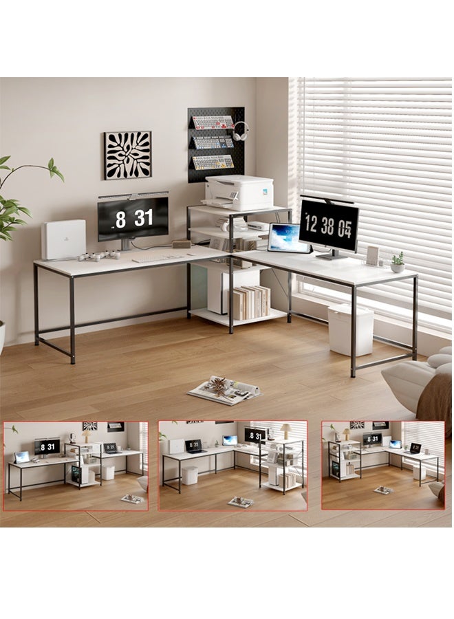 JCB CHIC L Shaped Gaming Desk, Corner Computer Desk, Sturdy Home Office Computer Table, Writing Desk, Larger Gaming Desk Workstation - Image 1