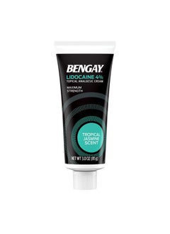 Bengay Pain Relieving Lidocaine Cream, Non-Greasy Topical Analgesic Cream with The Maximum Strength Numbing Relief of 4% Lidocaine HCl, Pleasant and Soothing Tropical Jasmine Scent, 3 oz  - Image 3