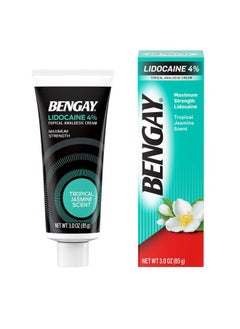 Bengay Pain Relieving Lidocaine Cream, Non-Greasy Topical Analgesic Cream with The Maximum Strength Numbing Relief of 4% Lidocaine HCl, Pleasant and Soothing Tropical Jasmine Scent, 3 oz  - Image 2