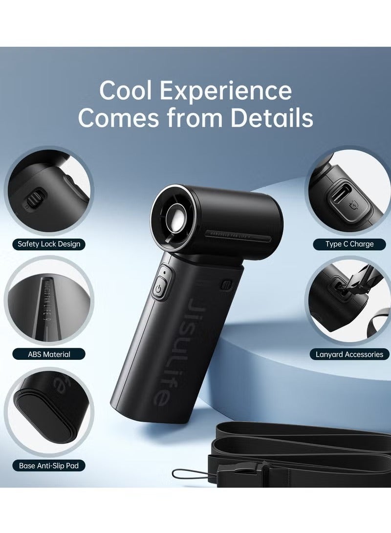 Jisulife Elec 9 Handheld Turbo Fan with Adjustable Speeds 5000mAh Rechargeable Battery
