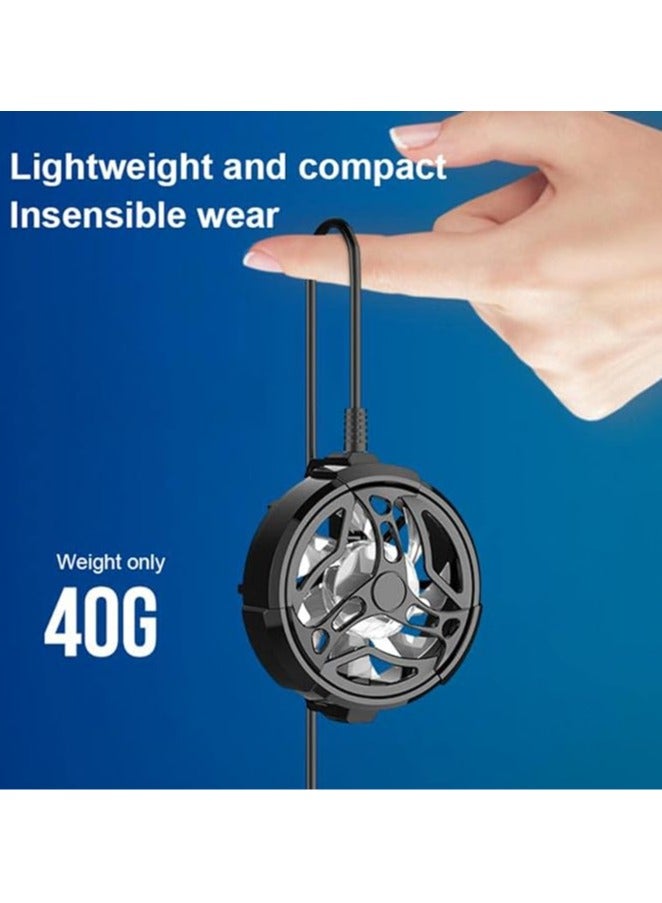 Loquat Mobile Phone Fan - Adjustable Mobile Phone Fan with RGB Lighting - Silent Operation Phone Radiator for Live Video, 6.5-8.5cm Widescreen  - Image 3
