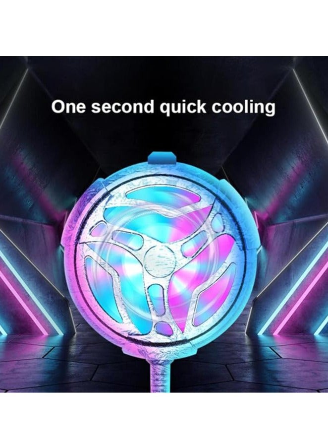Loquat Mobile Phone Fan - Adjustable Mobile Phone Fan with RGB Lighting - Silent Operation Phone Radiator for Live Video, 6.5-8.5cm Widescreen  - Image 4