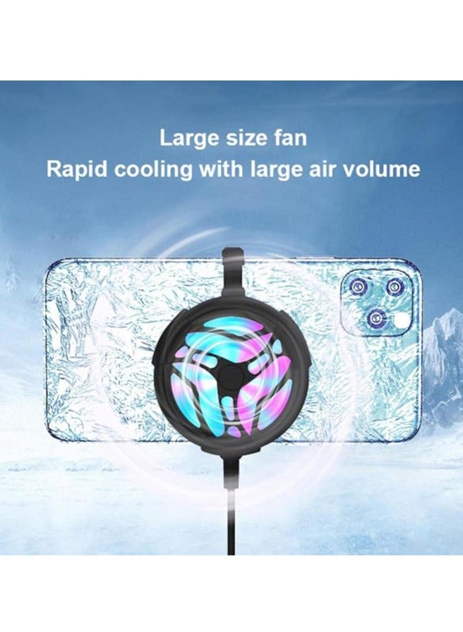 Loquat Mobile Phone Fan - Adjustable Mobile Phone Fan with RGB Lighting - Silent Operation Phone Radiator for Live Video, 6.5-8.5cm Widescreen  - Image 2