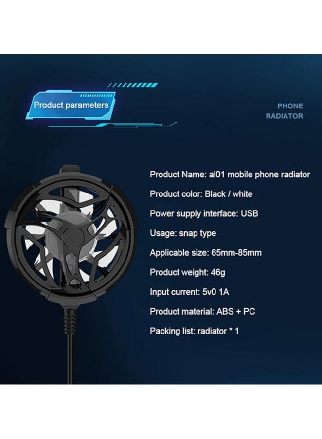 Loquat Mobile Phone Fan - Adjustable Mobile Phone Fan with RGB Lighting - Silent Operation Phone Radiator for Live Video, 6.5-8.5cm Widescreen  - Image 5