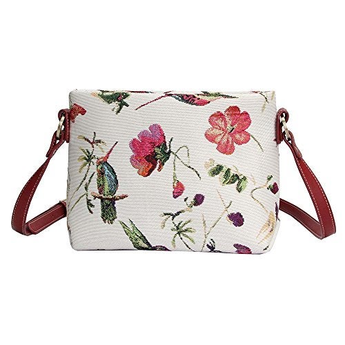 Signare Tapestry Crossbody Bag Shoulder Purse for Women In Hummingbird and Flower Design (XB02-HUMM) - Image 1