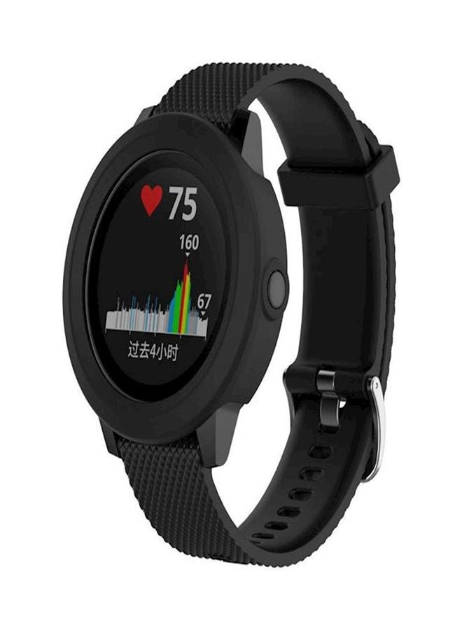 NIBEMINENT Garmin Vivoactive 3 Silicone Protective Case Cover For Smart Watch Black - Image 2