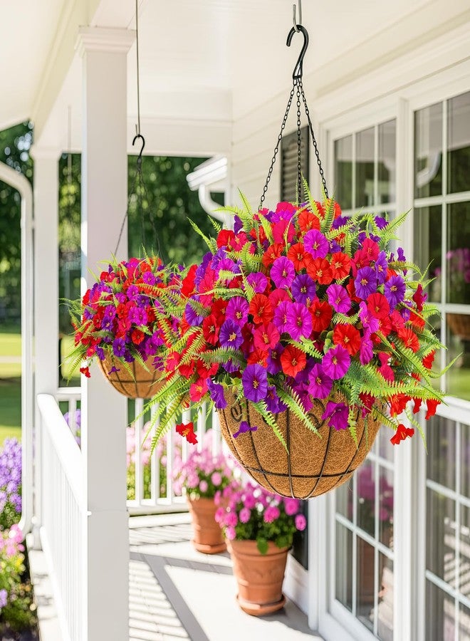 HIAGROW 12 Bundles Fake Flowers Paired with Fern,Artificial Flowers for Outdoors UV Resistant Shrubs Faux Flowers for Indoor Outdoor Decorations - Image 3