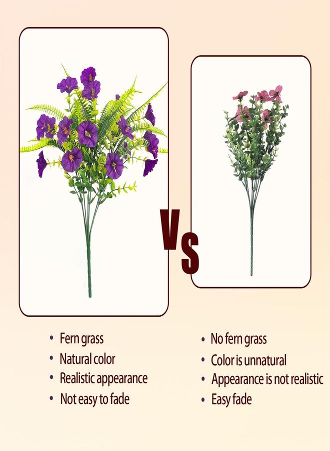 HIAGROW 12 Bundles Fake Flowers Paired with Fern,Artificial Flowers for Outdoors UV Resistant Shrubs Faux Flowers for Indoor Outdoor Decorations - Image 5