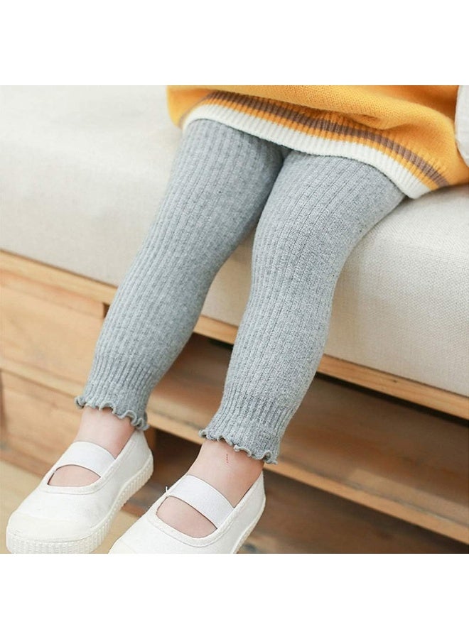 Looching Looching 4 Pack Baby Toddler Kids Girls Footless Tights Cotton Leggings Cable Ribbed Knit Ruffle Stocking Pant  - Image 2