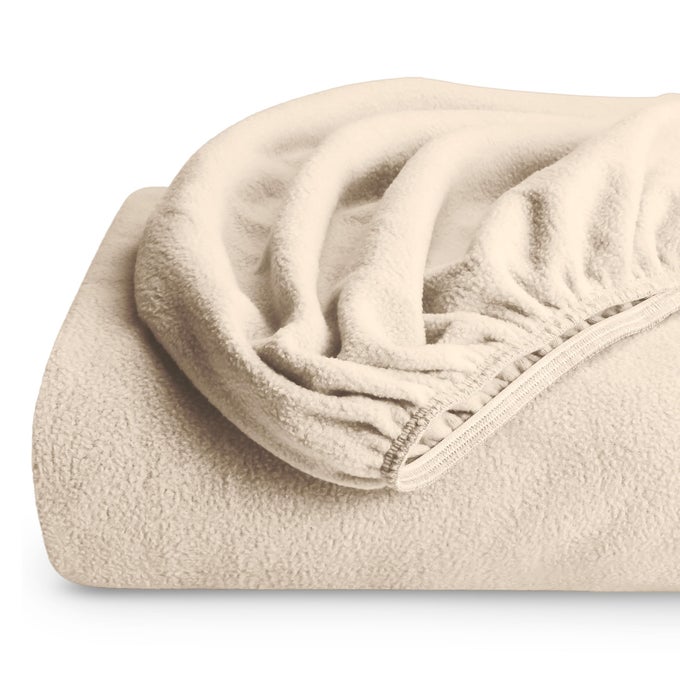 SUPER SOFT FLEECE FITTED SHEET FULL SIZE EXTRA PLUSH POLAR FLEECE DEEP POCKET ALL SEASON COZY WARMTH FULL SAND