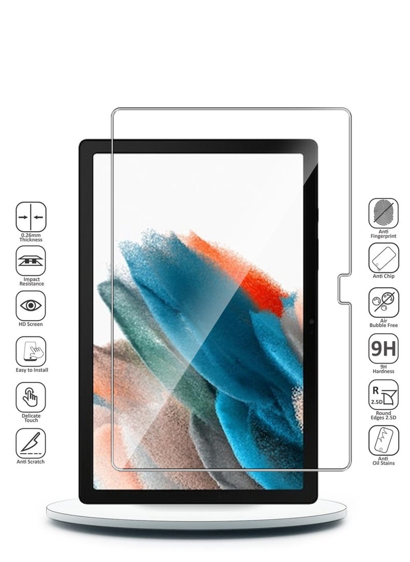 HD Tempered Glass Screen Protector for Samsung Galaxy Tab A8 10.5 Inch - Anti Reflection Anti Bubbles 9H Hardness 0.33 mm Rounded Edges Easy Installation