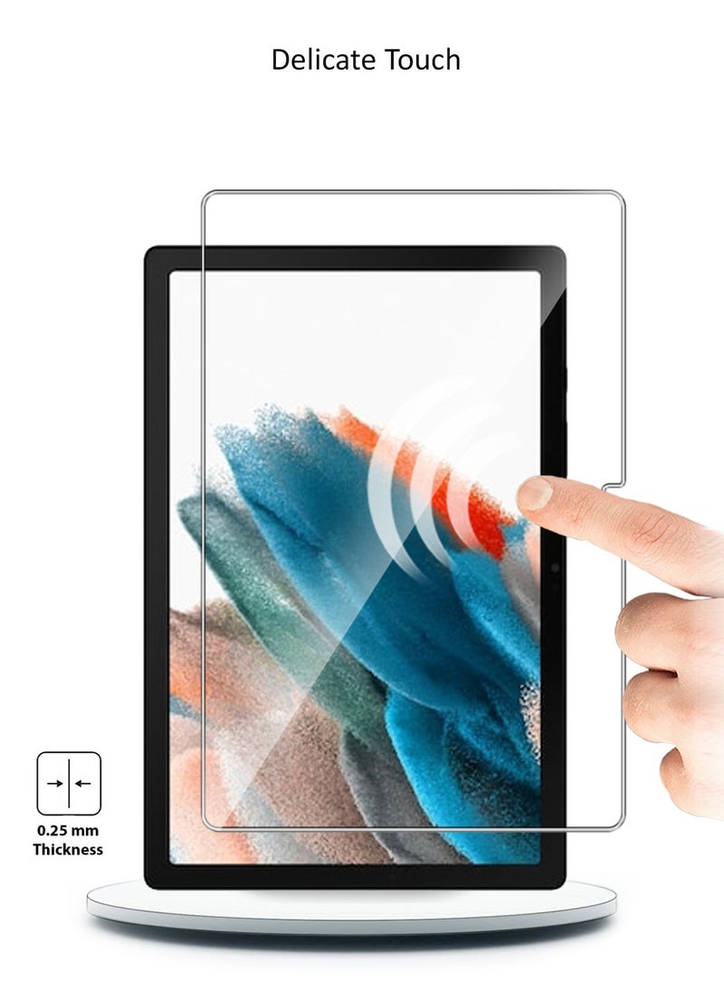 HD Tempered Glass Screen Protector for Samsung Galaxy Tab A8 10.5 Inch - Anti Reflection Anti Bubbles 9H Hardness 0.33 mm Rounded Edges Easy Installation