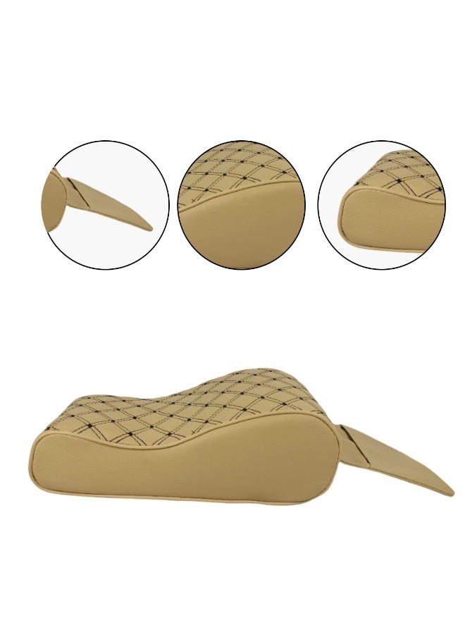 وسادة مسند ذراع السيارة العالمية مع دعم من إسفنج الذاكرة، وسادة مسند ذراع وحدة التحكم المركزية من الجلد الصناعي مع جيب للهاتف، دعم ذراع مريح للقيادة، غطاء مسند ذراع مضاد للانزلاق ومقاوم للماء للسيارات وسيارات الدفع الرباعي والمركبات متعددة الأغراض، تركيب سهل للحزام يحمي مسند الذراع من التآكل والتلف - Image 5