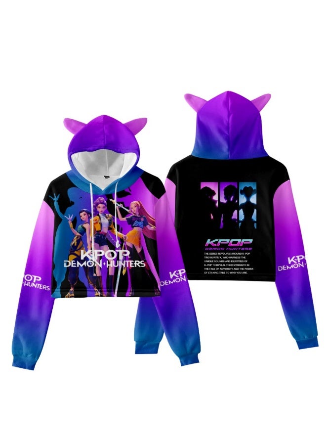 general K-POP: Demon Hunting Girl Group Printed Hoodie suitable for daily outings or styling making fans unable to put it down - Image 1
