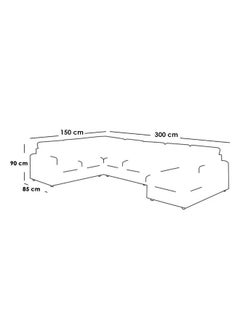 Al Home 4 Seater L-shape Sofa 300×150×95×85 Cm - Beige Linen  - Image 2