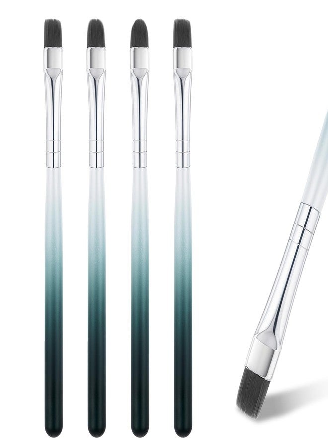 EupHHonycs 4PCS Nail Art Clean Up Brushes Round & Flat Brushes for Professional Nail Painting French Tip Detail Remover Manicure Brush Detail Nails Art Brush for Design Polish Painting DIY Mistake Cleaning - Image 1