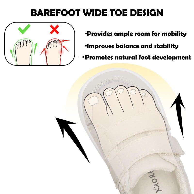 MORENDL Toddler Shoes Baby Wide Toe Box Barefoot Shoes Boy Girl Walking Shoes Non-Slip Minimalist Sneakers Comfort Zero Drop Tennis Outdoor Activities Khaki Size 6.5 - Image 3
