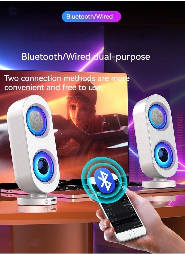 Generic - Computer audio desktop speaker subwoofer wired Bluetooth dual-purpose USB interface multi-purpose high-volume audio - Image 1