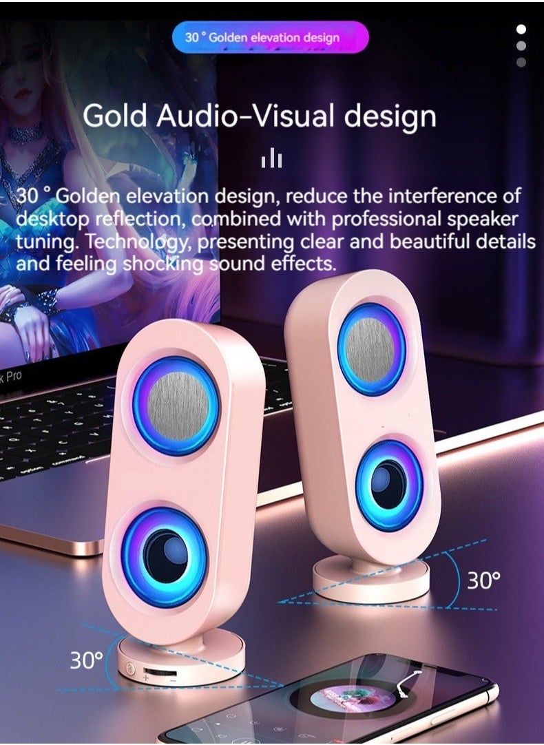 Generic - Computer audio desktop speaker subwoofer wired Bluetooth dual-purpose USB interface multi-purpose high-volume audio - Image 1