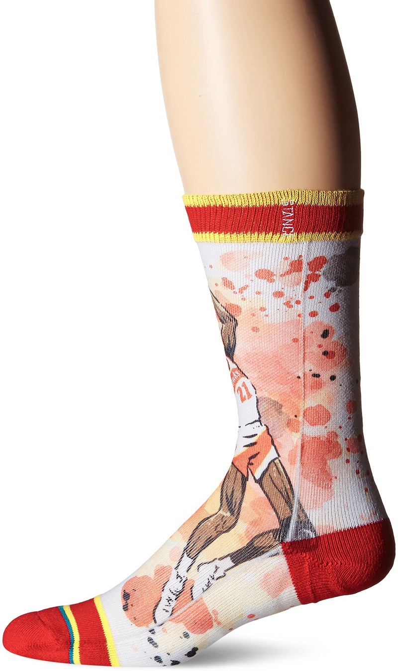 Stance Men's Nique Crew Sock, Red, L