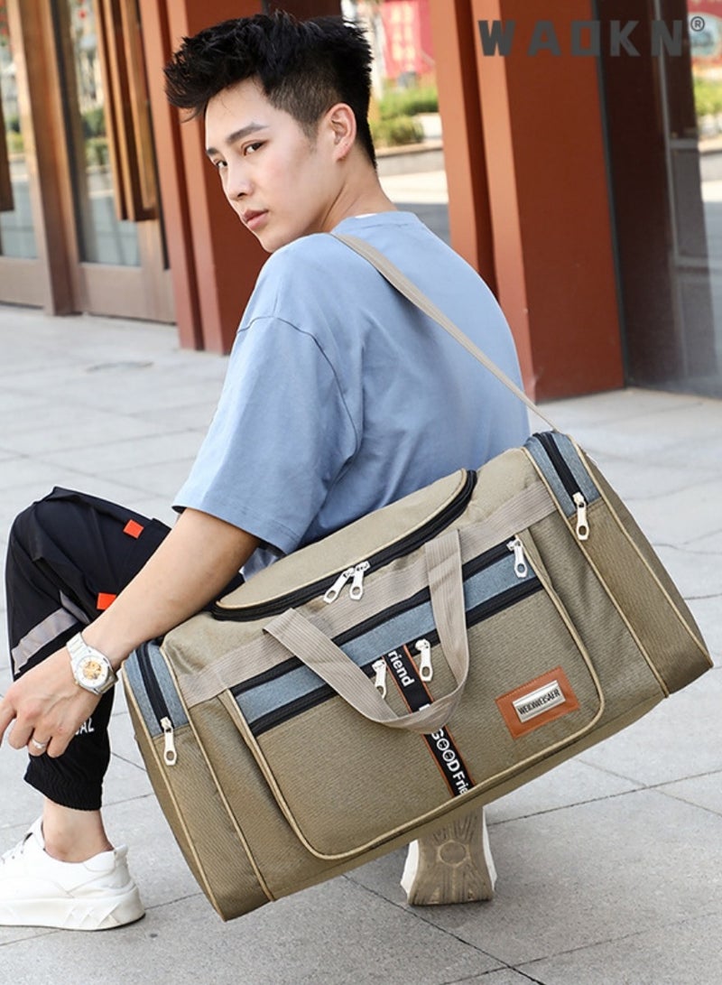 WAOKN Large-capacity Foldable Portable Travel Bag Unisex Student Travel Luggage Bag Waterproof Shoulder Bag,For Gyms and Weekend Getaway Portable Travel Lightweight Waterproof Bag,Travel Duffel Bags  - Image 4
