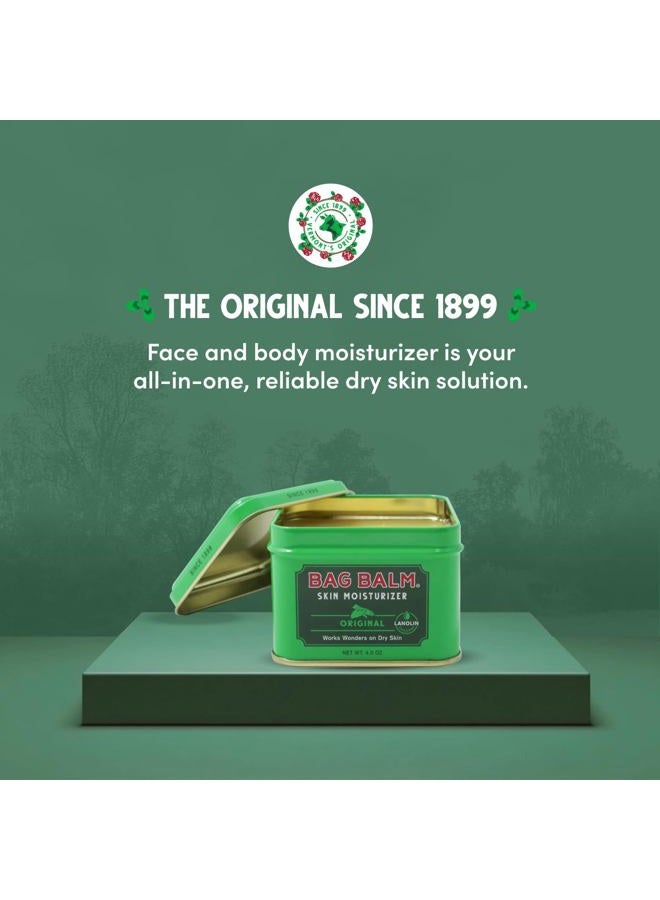 Bag Balm Vermont's Original Skin Moisturizer - Full Body Hydrating Skin Care: Dry Hands, Lips, Face, Feet & More - Unscented, Cruelty & Paraben Free - Day & Night, Men & Women (4oz Tin, Made in USA) - Image 3