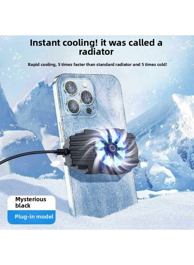 Mobile Phone Radiator Semiconductor Cooling Air-cooled Charging Ultra-quiet Noise-free Buckle Back Clip Fan Outlet-Color:[9-blade - Black] Rechargeable Model No Noise [dharma Set] Free Fast Cable + Game Finger Cots  - Image 4