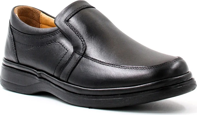 Fast Step Genuine Leather Orthopedic Men's Casual Daily Comfortable Comfort Sole Laceless Shoes 662ma209