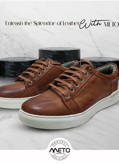 Meto Meto Hazel Color Genuine Leather Lace-up Casual Sneakers  - Image 3