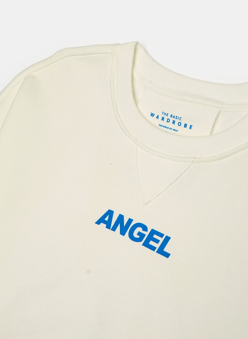 ONLY Womens Sofia Longsleeve Word Sweatshort - Image 3