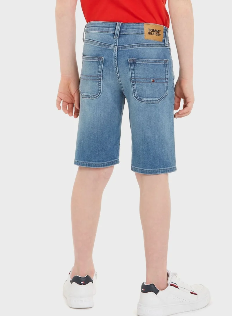 TOMMY HILFIGER Kids Denim Straight Shorts