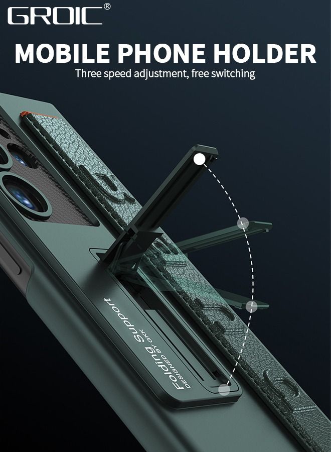 GROIC متوافق مع حافظة سامسونج جالاكسي S23 الترا 6.8 بوصة مع حامل حزام معصم من البولي يوريثان، وحافظة بمسند وغطاء واقٍ لعدسة الكاميرا، حافظة عسكرية رفيعة مقاومة للصدمات - Image 3