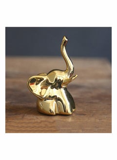 KASTWAVE Home Decor Elephant Statues,1 Pair, Small Decorative Accents for Shelves, Livingroom and Bedroom, Gold and White  - Image 5