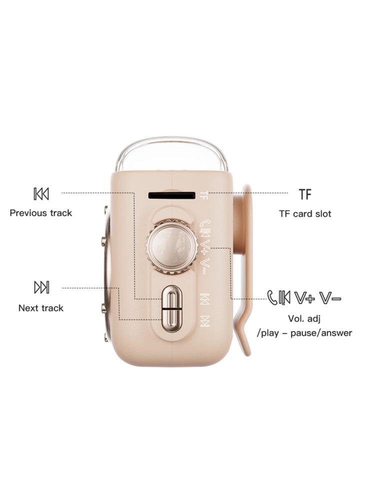 مكبر صوت مغناطيسي محمول مع ضوء ليلي وساعة وجهاز صوتي 5.3 متوافق مع البلوتوث ومشبك خلفي - رمادي غامق - Image 5